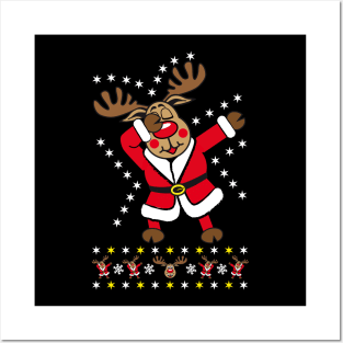 87 Dabbing Reindeer Deer Rudolph Fun Posters and Art